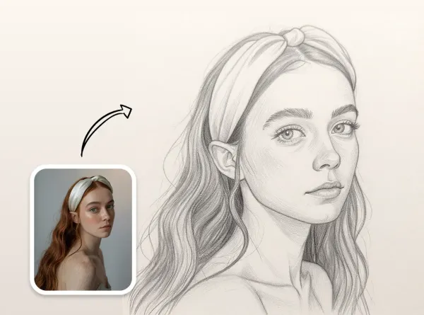 Portrait to Line Art - AI generated portrait by Picture to Drawing